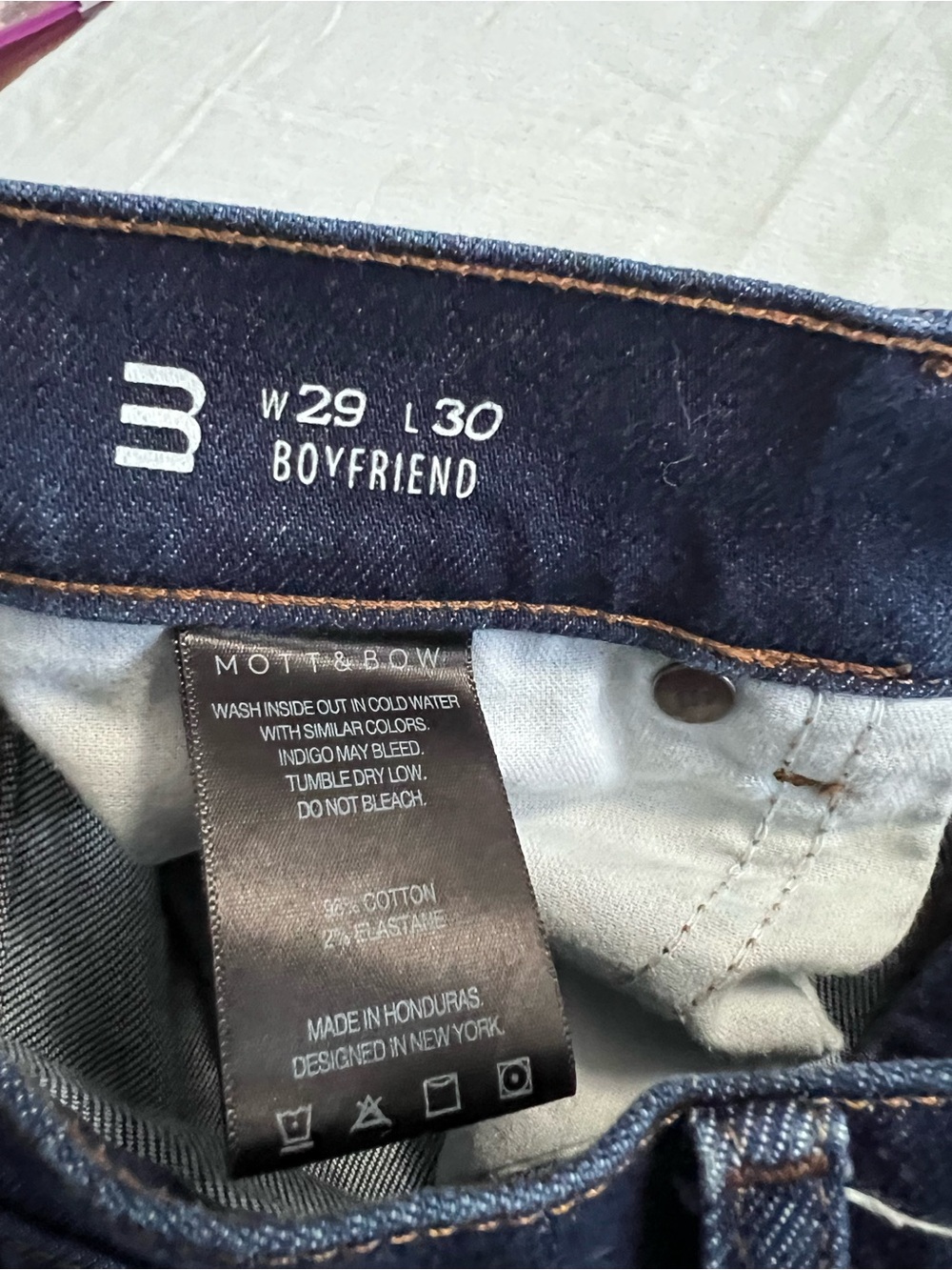 Mott & Bow Ridge Boyfriend Jeans Medium Wash Stretch Denim Size 29 - Picture 9 of 13